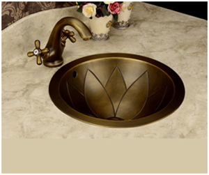 Lokeren Round Brass Antique Bronze Bathroom Sink